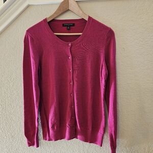 BANANA REPUBLIC Womens Hot Pink Fuschia Cardigan Sweater Size Medium